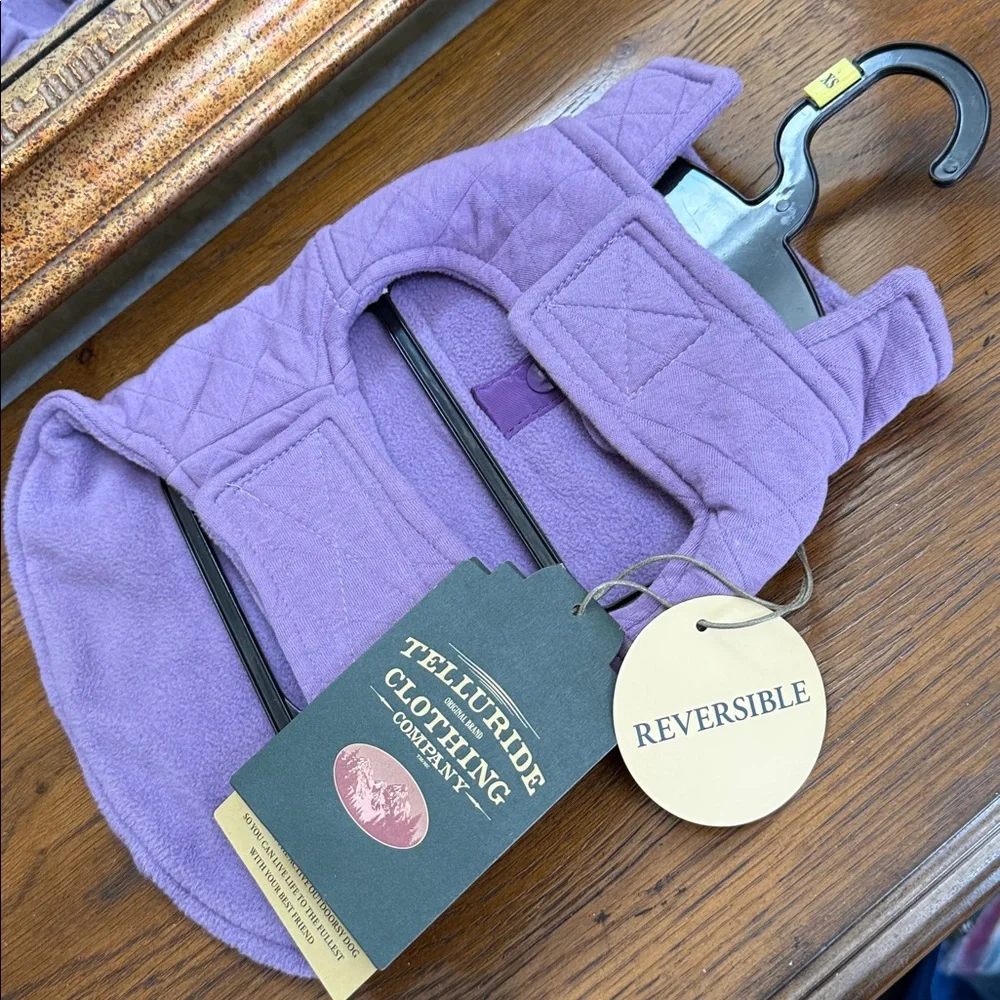Telluride Dog Jacket. Reversible with Purple Quilted side or Fleece side. Sz XS. - Picture 10 of 14